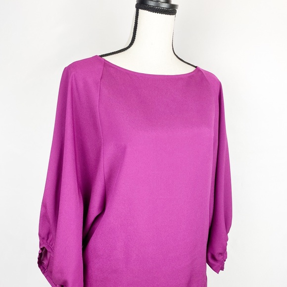 New York & Co Fuchsia Balloon Sleeve Blouse XS - Picture 2 of 7